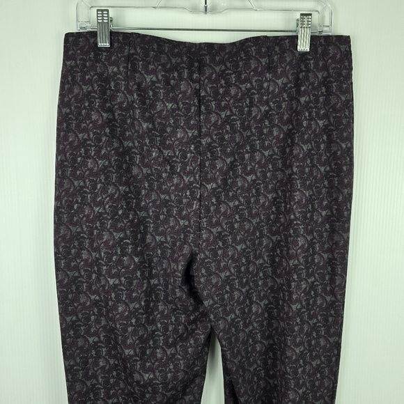 Chico's Womens Grey/Purple/Black Floral Stretch StraightLegDressPants Size 1 - Picture 3 of 11